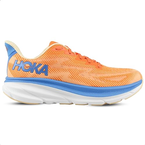 HOKA ONE ONE Mens Clifton 9 Textile Vibrant Orange Impala Trainers 11 US