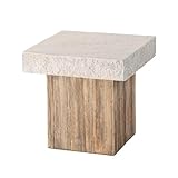 SUNBURY Outdoor Concrete Coffee Table, 20' W Patio Dining Table, Outdoor MgO Table Square in Antique Beige Coffee Table for Patio, Garden, Backyard