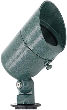 Lumina Low Voltage Landscape Lighting Waterproof Outdoor Spotlights for Walls Trees Flags Adjustable Knuckle Aluminum Housing with Warm White 20W Halogen Bulb and Ground Stake Green SFL0101-VG (1PK)