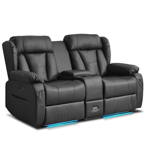 Wishdeer Reclining Loveseat Sofa with Cup Holders
