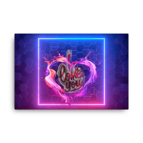 Tableau Amour Coeur KFIODO 61x91cm toile design pour salon