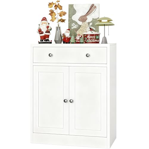 CJF Metal Buffet Cabinet, Coffee Bar Cabinet with Drawer & Adjustable Shelf, Sideboard Cabinets for...