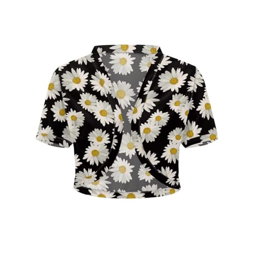 Image of Womens Short Sleeve Cardigans Lightweight Summer Cardigan Trendy Bolero Shrug Cute Floral Cardigan Sheer Bolero