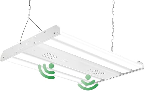 Linear LED High Bay Light Motion Sensor 161W 21735LM 2FT 5000K Security Lights600W HPS Eqv. Light for Workshops Warehouse Garages, Hanging and FlushMount, 0-10V Dimmable, UL DLC