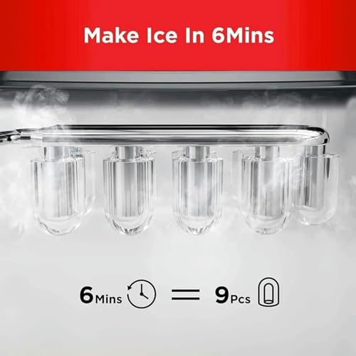 Fabricadora de Hielo de Encimera, Produce 26 lb en 24 Horas, con Función de Autolimpieza, Incluye Cucharón y Canasta para Hielo miniatura 6