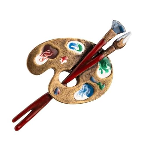 Broche paleta pintor esmalte pintado a mano para chaqueta bufanda vestido abrigo bolso