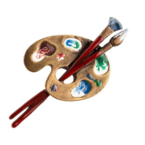Broche palette peinture email pour veste robe foulard sac à main, laiton