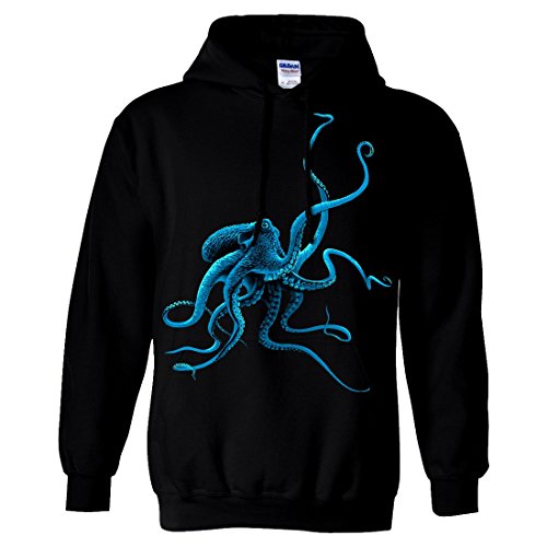 Dolphin Shirt Co Octopus Sweatshirt Hoodie - Black Medium