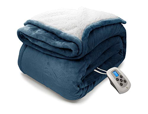 image for MARQUESS Electric Blanket MicroPlush Sherpa and Cozy Flannel Washable 