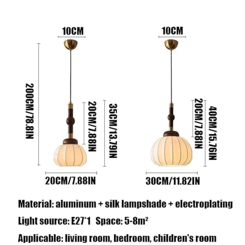 Lampe de chevet suspendue rétro en bois cocon de vers à soie avec base E27 - 3
