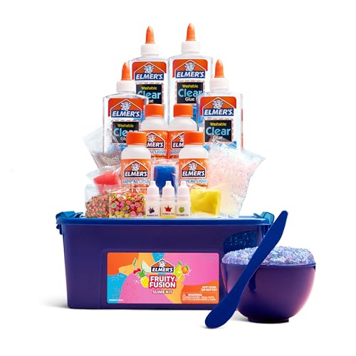 Elmer's Fruity Fusion Slime Kit, Includes Elmer's Clear Glue, Magical Liquid Slime Activator, Clay Color Pigments, Scents, Mixing Bowl, Spoon, 20 Piece Kit by Elmer's - Used condition - US$33.45