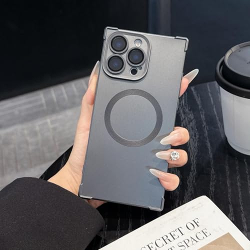 Coque magnétique iPhone 13 Pro Max gris compatible charge sans fil