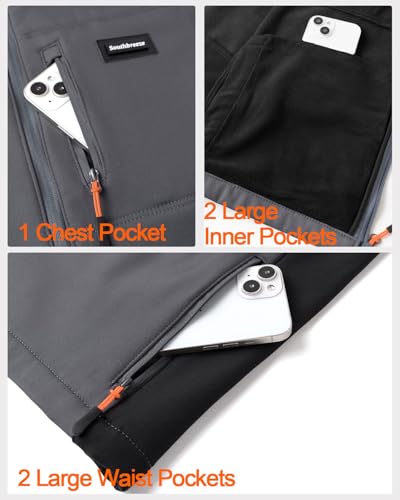 Chaleco softshell contra el frío para hombre con forro polar interior transpirable 4