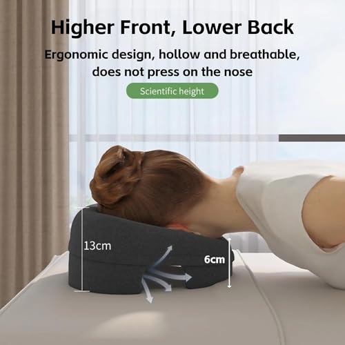 Almohada de espuma viscoelástica ergonómica redonda gris miniatura 2