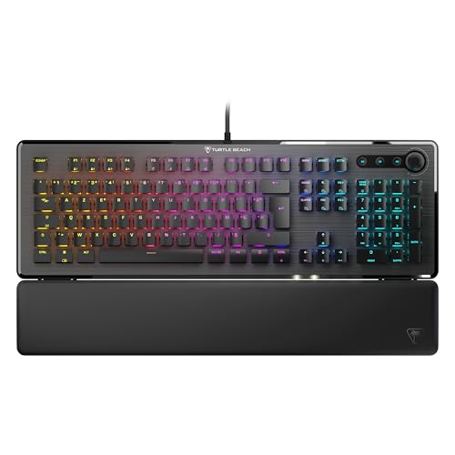 Turtle Beach Vulcan II - Clavier Gaming PC, interrupteurs mécaniques Titan II, Touches rétro-éclairées RGB Personnalisables, Repose-Poignets Amovible, Noir