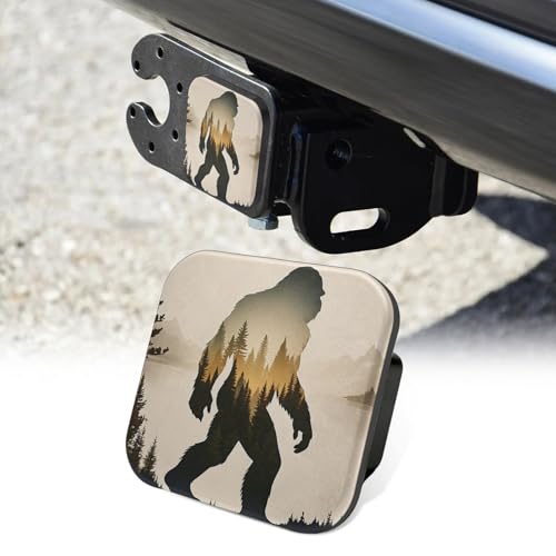 Wsenltvy 2 Tow Hitch Covers Sasquatch Black Man, Easy Push-in Tow Tube Cover Plug Cap Car Exterior Accessories Fits for Most Vehicles Hitch Receivers for Trucks