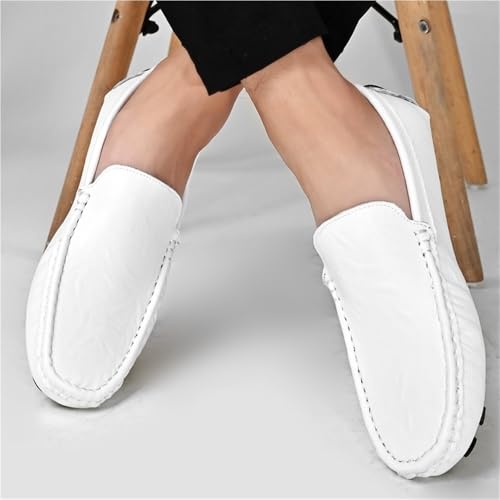 Mens Loafers Round Toe PU Leather Driving Moccasins Loafers Comfortable Anti-slipResistant Prom Slip-on4