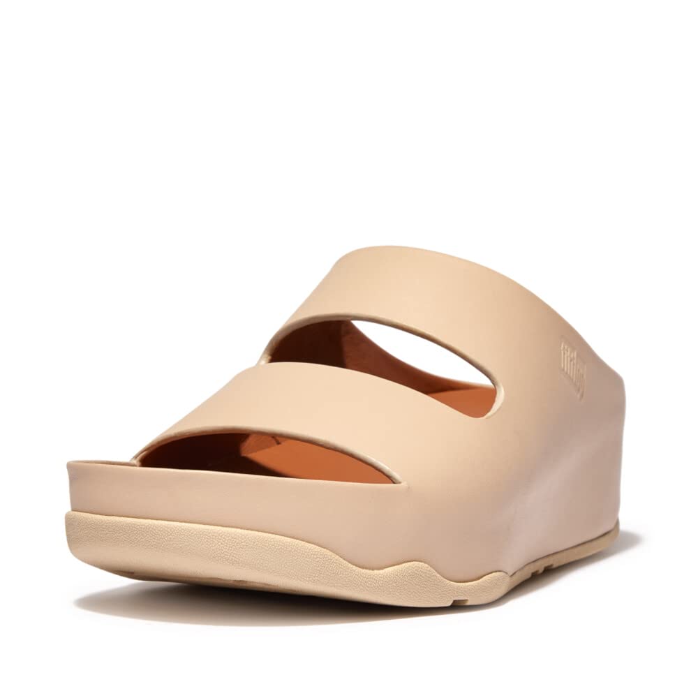 Amazon.com: FitFlop EH9A20-080 SHUV Two-BAR Leather Slides Stone Beige US10  : Clothing, Shoes \u0026 Jewelry