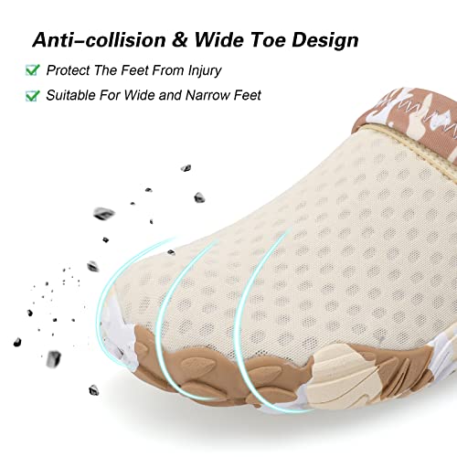 Bearoad Breathable Slip On Mens Womens Water Shoes Quick Dry Park Garden Clogs Slippers Camo Brown 8 Women/6.5 Men #TOP6
