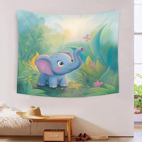 Poster mural éléphant imprimé 3D en polyester suspendu haute qualité