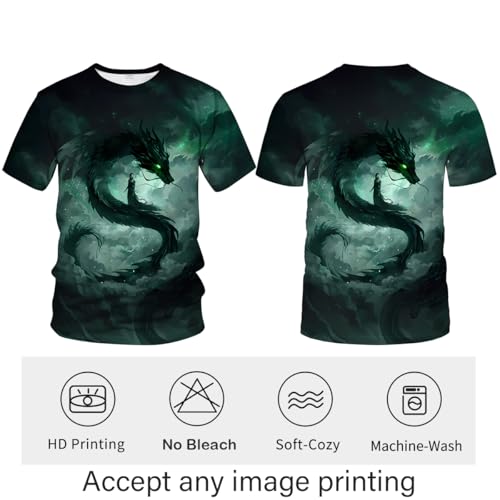 LAOLIUSN Traditional Chinese Dragon T-Shirt Funny Anime Graphic Tee Shirt3