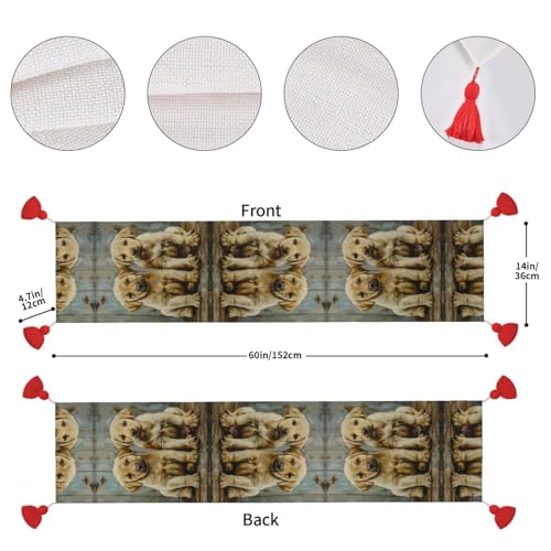 Chemin de table chiot au tissage raffiné pour buffet de mariage