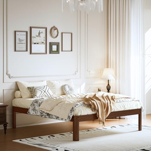 Bosrii RZY70X-14 Serenity Series Walnut Grain Queen Size Metal Bed Frame thumb #7