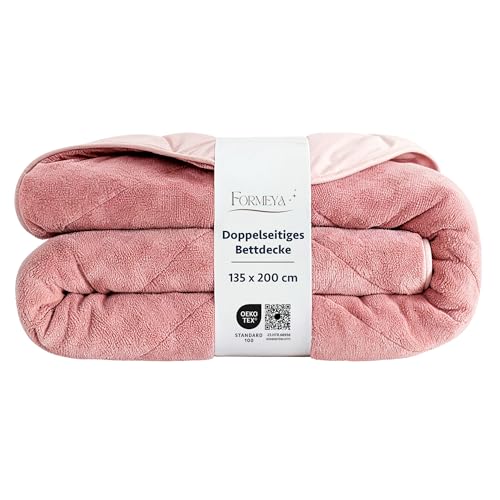Formeya Couette double face, 135 x 200 cm, douce et facile d'entretien, pour toutes les saisons, respirante, couverture Wellsoft, sans housse, grande couette de couleur...