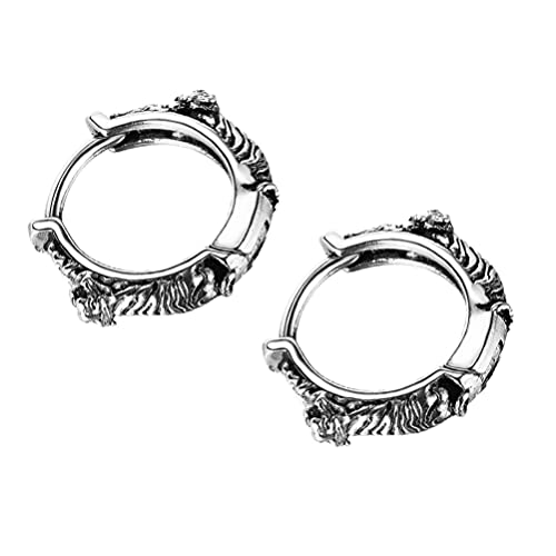 Happyyami 1 par de brincos de argola de aço de titânio, brincos de argola vintage, retrô, tribal, hi