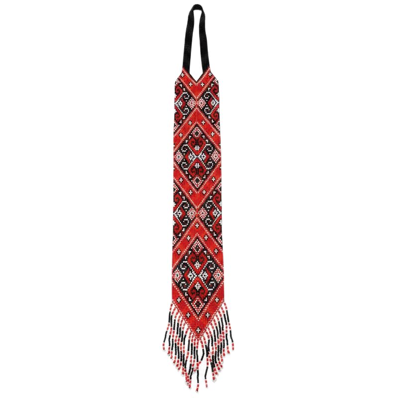 Collier Gerdan ukrainien LKBEADS avec cœur en perles de rocaille, le cadeau artisanal idéal
