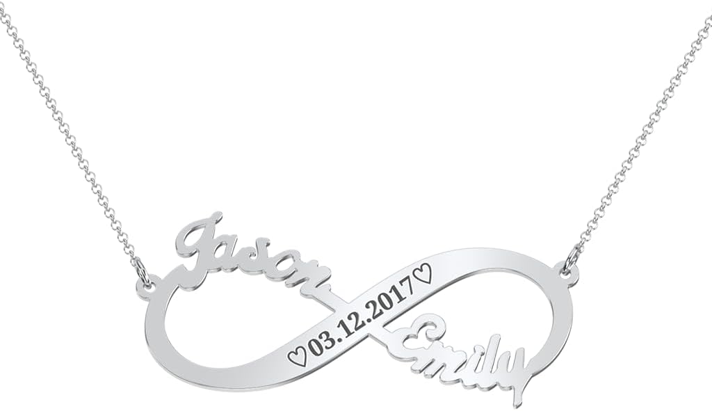 Engravable Two Name Infinity Necklace