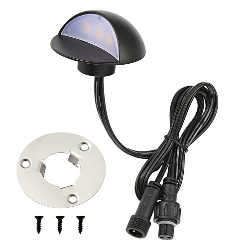LED Deck Lights Kit, Pack of 20 Low Voltage LED Step Stair Lights, Φ1.97 Outdoor Garden Yard Decoration Lamp Recessed Landscape Pathway Step Stair Warm White LED Lighting, Black - Thumbnail 4