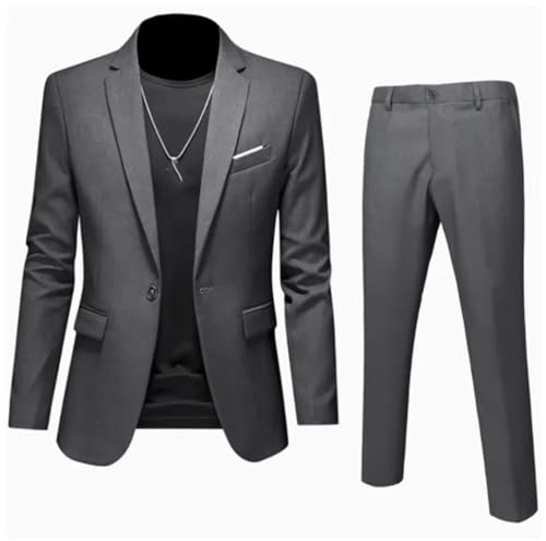 Men Suits Cardigan Outerwear Single Breasted Blazers Solid Zipper Fly Ankle Length Pants Business Pockets2