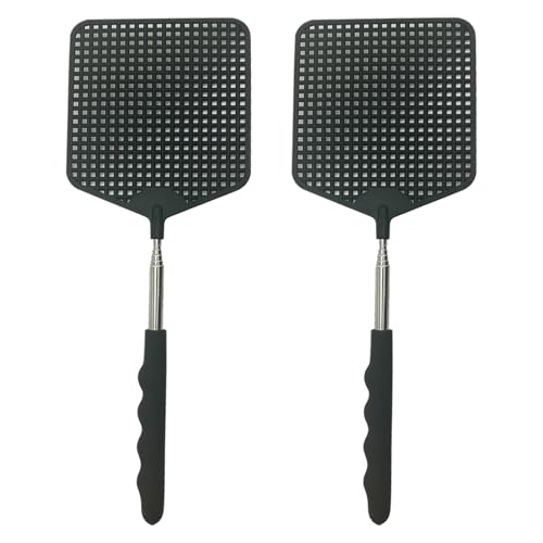 2 Piezas XXL Matamoscas Extensible de Plástico, Unidades de Telescopio Manual, Telescopic Fly Swatters para Controlar Moscas, Mosquitos, Avispas, Plagas