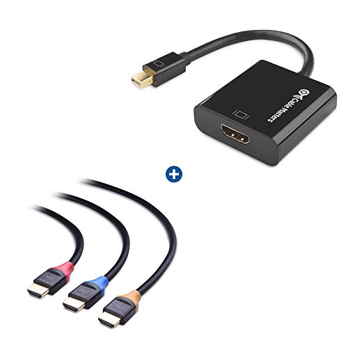 Cable Matters 1- Pack Active Mini DisplayPort to HDMI Adapter (Active Mini DP to HDMI) Supporting Eyefinity Technology 4K Resolution & 3-Pack High Speed HDMI to HDMI Cable