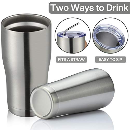 Meway 20Oz Stainless Steel Tumblers 12 Pack Bulk, Vacuum Insulated Coffee Cup With Lid ,Double Wall Powder Coated Travel Mug Gift,Thermal Cups Keep Drinks Cold & Hot(Silver,Set Of 12) #TOP3