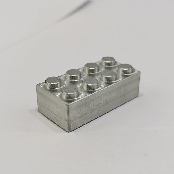 Metal Aluminum Bricks 15.8 * 31.8mm 2x4 Brick Machining Make Could Play with Plastic Bricks Natural Metal Color Red Green Blue for You Choose (Blue)