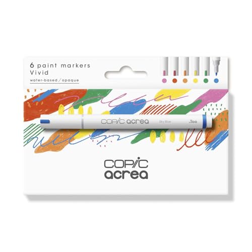 Marqueurs peinture COPIC acrea Vivid lot de 6 feutres à base d'eau