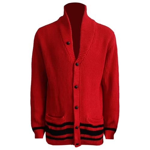 Men's Shawl Collar Cardigan Sweaters Men Texture Knitted Sweater Button Slim Fit Sweater