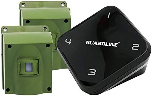 Guardline 1/4 Mile Range Wireless Driveway Alarm [2 Motion Detector Alarm Sensors & 1 Receiver] Weatherproof Outdoor Security Alert System for Home & Property
