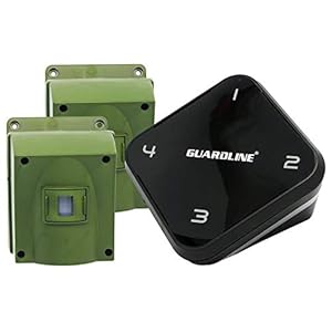 Guardline 1/4 Mile Range Wireless Driveway Alarm [2 Motion Detector Alarm Sensors & 1 Receiver] Weatherproof Outdoor…