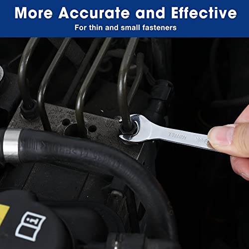 Workpro Metric Super-Thin Wrench Set, 7Pcs, 5.5 To 23 Mm, Ultra-Slim Open End Thin Wrenches Set With Roll-Up Organizer Pouch, For Thin Nuts, Narrow Spaces #TOP6