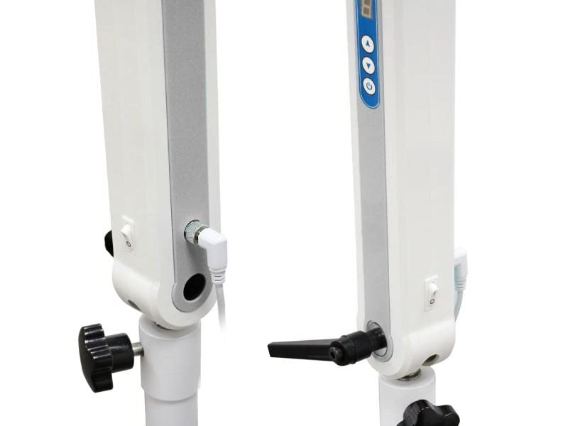 QUIRUMED LED-Untersuchungslampe mit Light Touch-Rollsockel, flexiblem Arm, mehrfach positionierbar, Helligkeitsregelung, 320°-Drehung, Helligkeitsregelung, weiße Farbe, Sockel mit Rädern