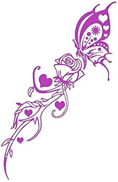 Amazon Co Jp 面白いステッカー 美しいバラの蝶の車のステッカーアートスタイルのポリ塩化ビニールのボディウィンドウ装飾ステッカー車アクセサリーファッションデカール15 X 10 Cm 車 バイク