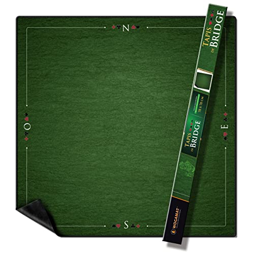 WOGAMAT Officiel - Tapis Bridge 78 X 78 Cm - Professionnel Et Luxe - Neoprene Epais Antiderapant sur Tout Type De Surface -Glisse des Cartes Parfaite - s'adapte sur Tables de Bridge Cover