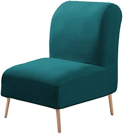 V-TIMMIX Armless Accent Chair Cover Slipcover, Stretch Spandex Furniture Accent Chair Cover, Removable Washable armless Chair Cover for Home Hotel（Peacock Blue）