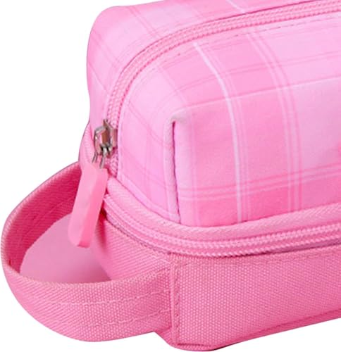 Image of Invite Enterprise Two Layer Pencil Pouch with Flower Shape Cute Patch for School Girls and Boys, Cute Aesthetic Stationery Items Kit Case, Large Capacity Stationary Pencil Box for Kids Gifts