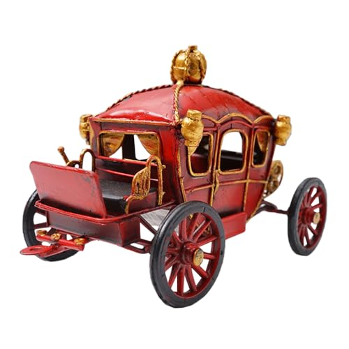 LOGOFUN Pumpkin Carriage Figurine Vintage Carriage Model Metal Pumpkin Carriage