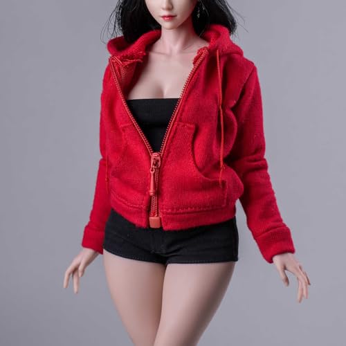 Veste rouge à capuche 1/6 pour figurine femme 30 cm PH TBL JO