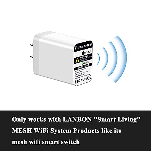 Image of LANBON L8-HRP Mesh WiFi Extender Only for 'Smart Living' L8 Series Smart Switch, 2.4Ghz WiFi Repeater 10m Signal Booster No Lag & No Drop, Internet Booster WiFi Repeater